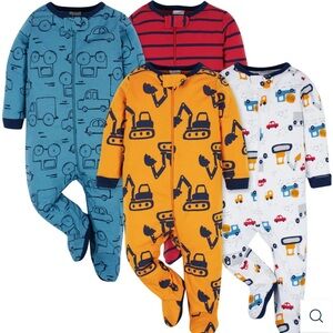 Construction sleep and play Footies Set